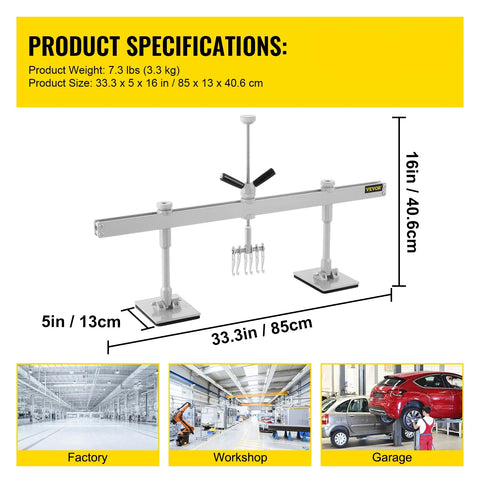 Dent Pulling Tool Panel - Dent Repair Kit - Dent Repair Kit - Dent Pull Lever Bar W/ Shockproof Pads - 85cm - T-Rod Slide Hammer
