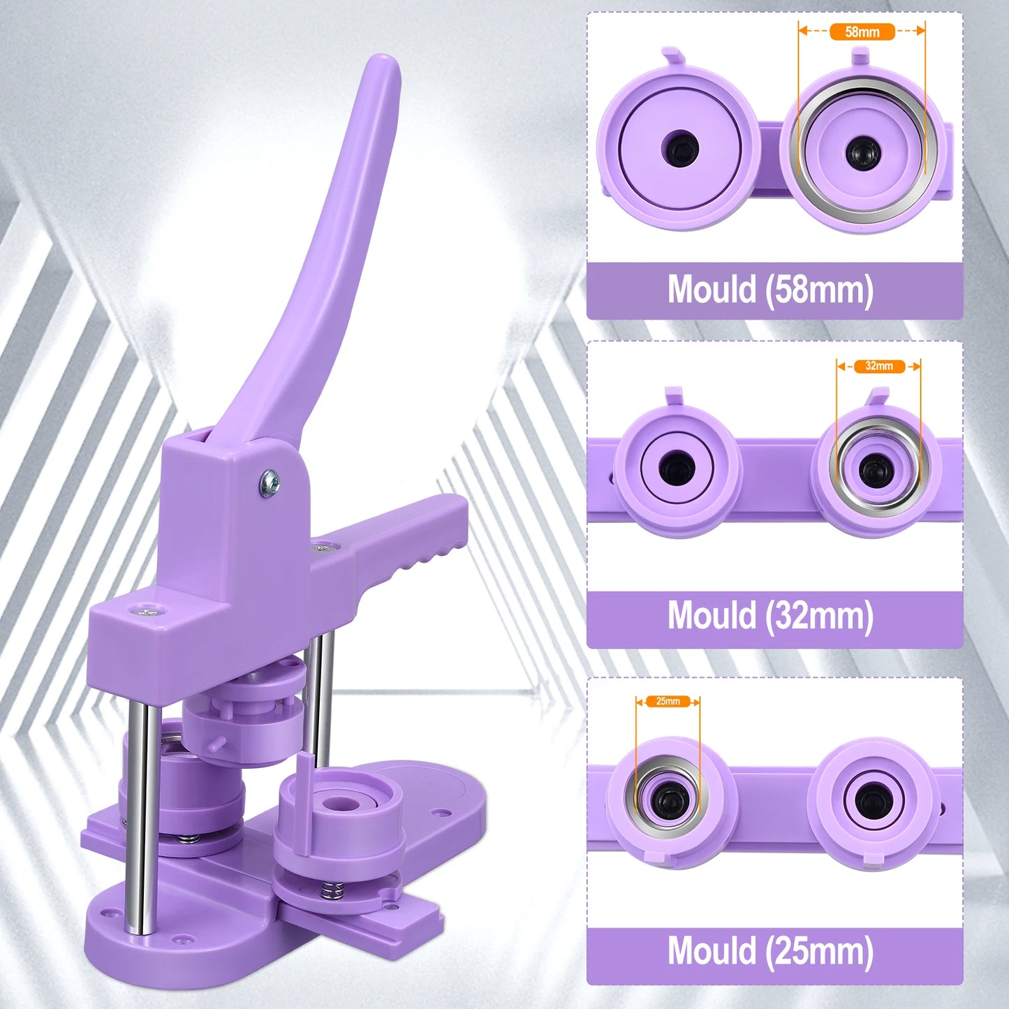 Knop Maker Machine - Knopenmachine - knop Badge Maker - Badge   Pin Maker - handmatige machine - 25Mm, 32Mm, 58Mm - Purple