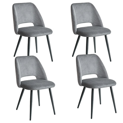 Set of 2/4/6 Stylish Corduroy Dining Chair - Soft Fabric Seat, Ergonomic Design, Suitable for Family Dining Space - QUORE