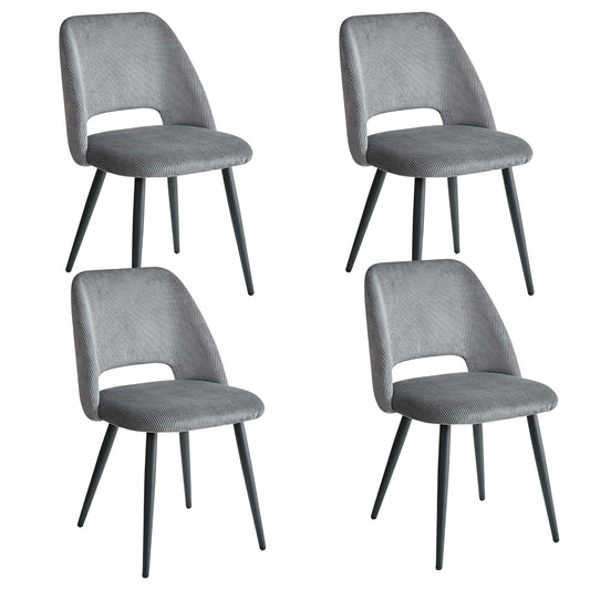 Set of 2/4/6 Stylish Corduroy Dining Chair - Soft Fabric Seat, Ergonomic Design, Suitable for Family Dining Space - QUORE