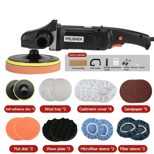 Polijstmachine Auto – Polijstapparaat – Auto Polisher – Car Detailing Machine – Vloer Polijstmachine – 1250 Watt Motor – Variabele Snelheid 600-3600 RPM