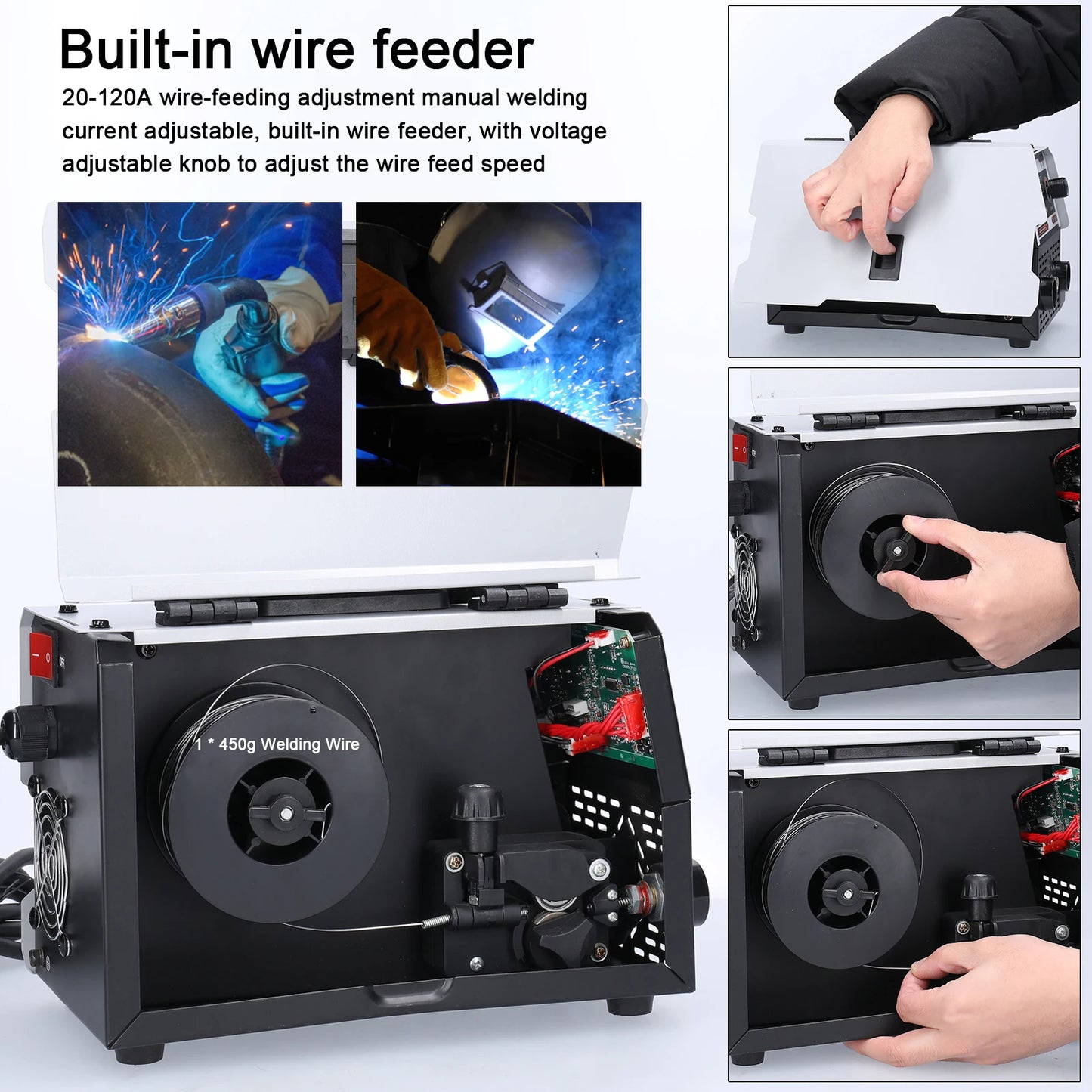 Welding Machine - Electric Welder - 2in1 MIG MMA Welder - Carbon Dioxide Gas Shielded - Manual Welding - Multifunctional IGBT Direct Current Inverter Welders