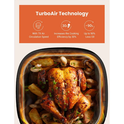 Air Fryer - Airfryer Oven - Hot air fryer - 5L - 1500W - 220-240V - PFAS-free - Fast cooking time - Smokeless cooking - 13 presets and shake reminder - Oil-free hot air fryer - Compatible with APP and voice control - Black
