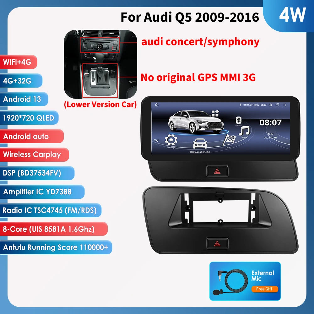 Autoradio – Multimediaradio – 2DIN Radio – Bluetooth Radio – Android Auto Radio – 10 Inch QLED Touchscreen – 4G-LTE WiFi Connectivity