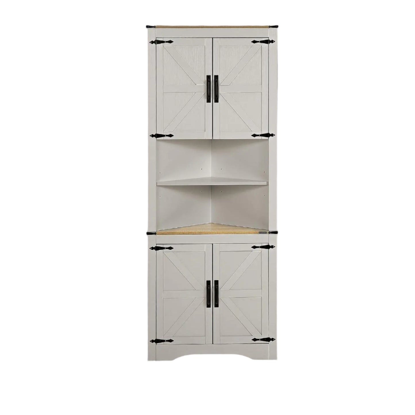 Hoekkast – Hoekmeubel – Opbergkast – Vitrinekast – Verstelbare Planken – Waterbestendig – Antikantel Veiligheid - 70 x 36 x 179 cm - Wit