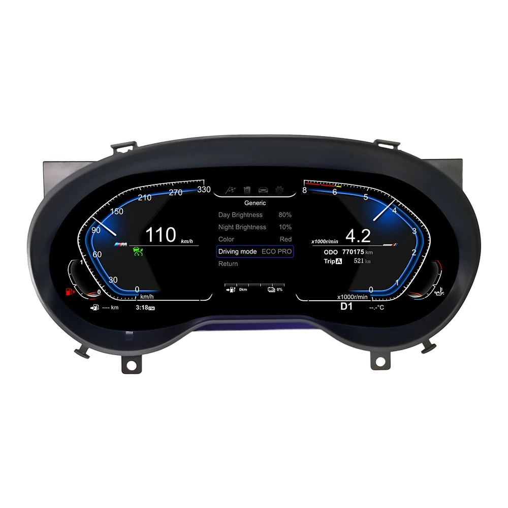 Digitale Dashboard Cluster – Digitaal Instrumentenpaneel – Virtuele Cockpit – LCD Display – Auto Dashboard Upgrade – 12,3 Inch HD Scherm – Plug & Play Installatie – Blauwe Licht Anti-Glare Technologie – Geschikt Voor BMW E60