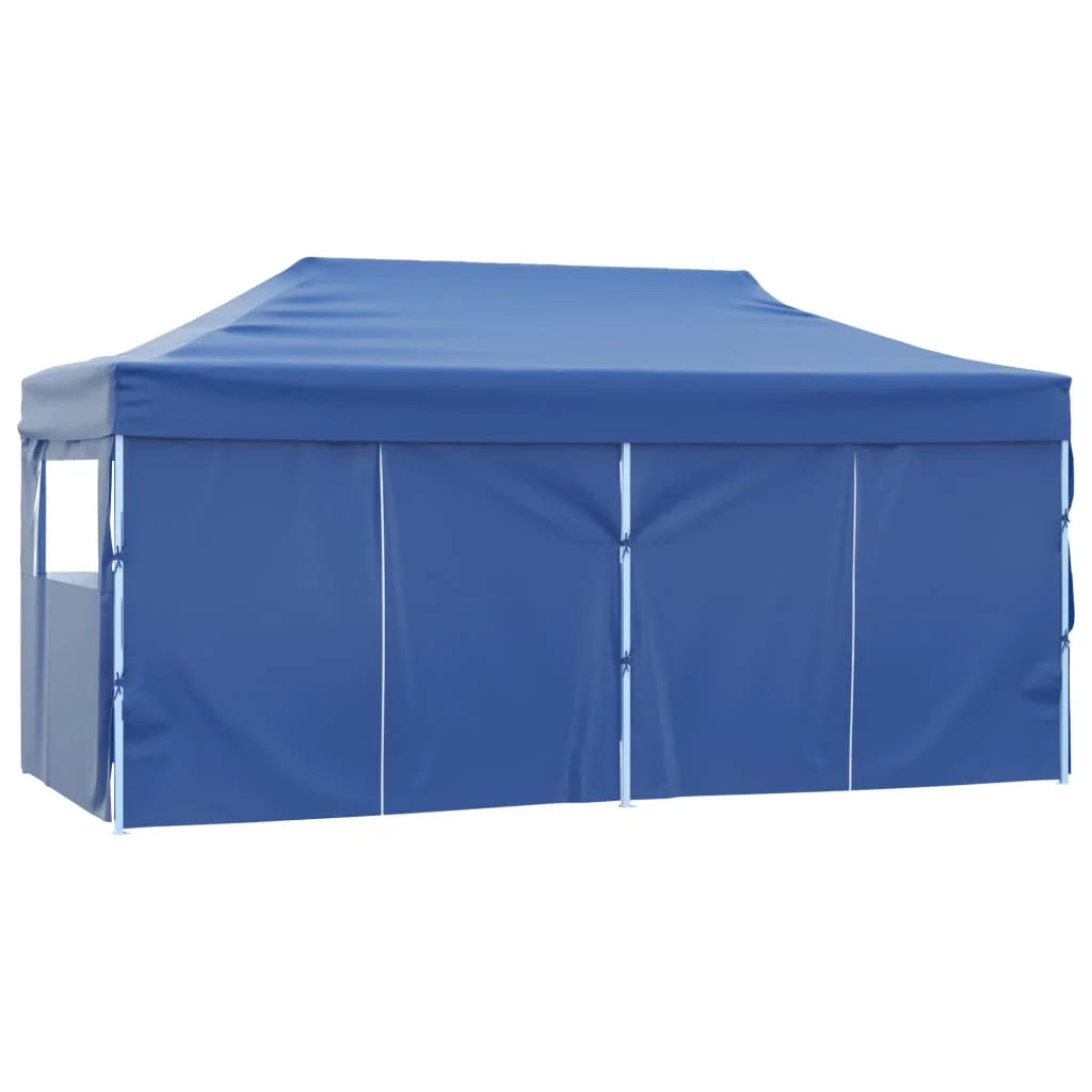 Opvouwbare Tent – Tuinpaviljoen – Partytent – Ontvangsttent – Markttent – Campingtent – 3x6 Meter – Waterafstotend 600D Oxford – Gepoedercoat Stalen Frame - Blauw