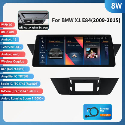 Autoradio – Auto Radio – Multimedia Radio – Dashboard Radio – BMW X1 10,25” Touchscreen – Android 13 Besturingssysteem – GPS Navigatie