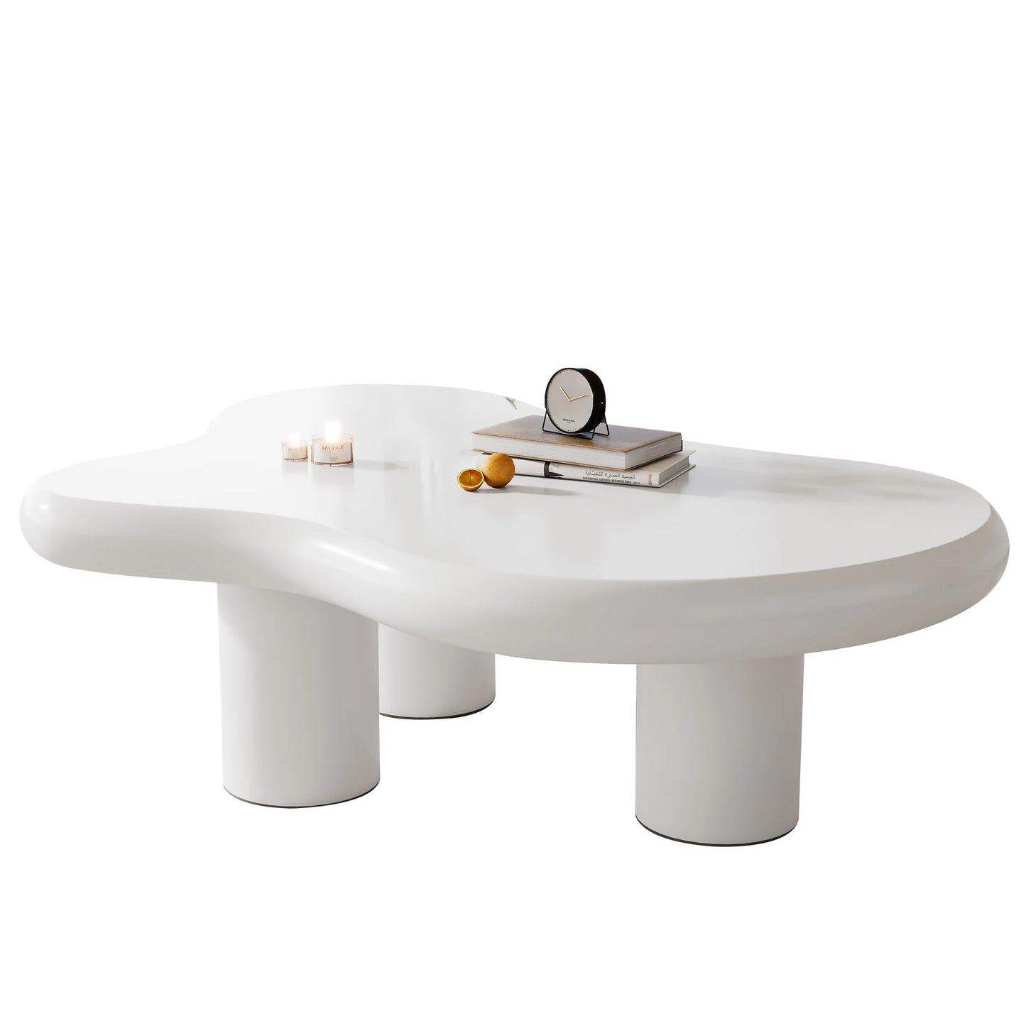 Salontafel Wolkenvorm – Koffietafel – Tafel – Woonkamertafel – Middentafel – Wit – MDF Met Viltglijders – Compact 97x67x32 cm