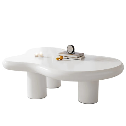 Salontafel Wolkenvorm – Koffietafel – Tafel – Woonkamertafel – Middentafel – Wit – MDF Met Viltglijders – Compact 97x67x32 cm