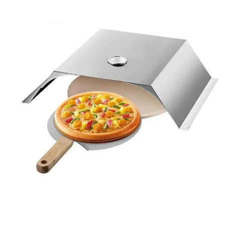 Pizzaoven - Pizzaovens voor buiten - Duurzaam - Pizzaoven voor buiten - Pizza Oven Houtgestookte - 13 Inch Pizzaoven - Pellet Pizza oven - Pizza Oven Tuin - Draagbaar - RVS - Zilve