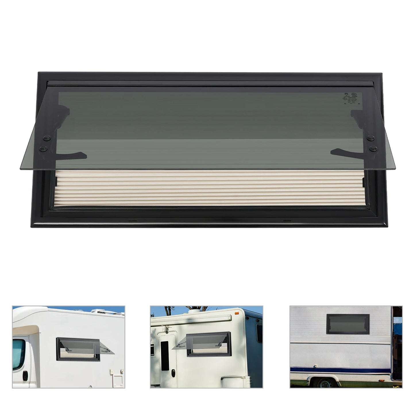 Caravanraam – Camperraam – Uitzetraam – Schuifraam – Zijraam – Afgeronde Hoeken – 70x30 cm – Getemperd Glas