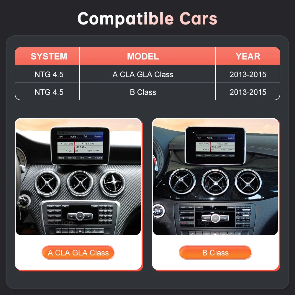 Multimedia Display – Auto Navigatiesysteem – Draadloos CarPlay – Android Auto Interface – Touchscreen 10,25 Inch – Hoge Resolutie – Plug & Play Voor Mercedes NTG4.5 2013-2015