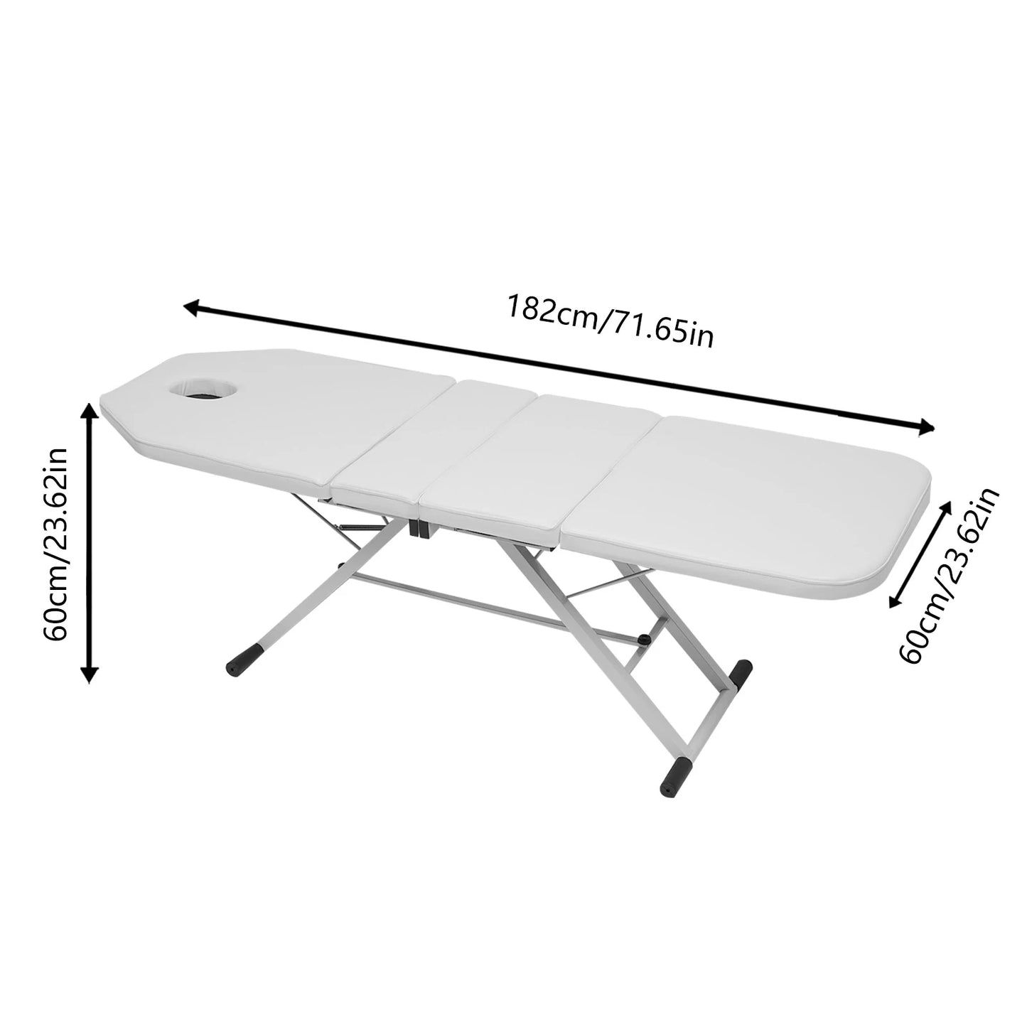 Massagetafel Inklapbaar - Massagetafel - Behandeltafel - Massage Bed - 3-Voudige Schoonheidsbed - Draagbare - Verstelbare - Inclusief Opbergtas – Geschikt voor Cosmetische en Therapeutische Behandelingen – Wit