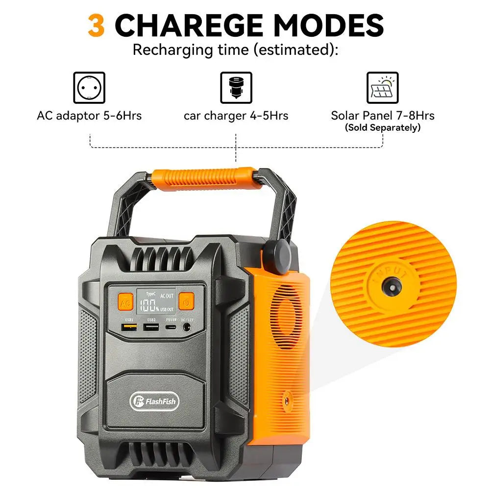 Draagbare Power Station – Mobiele Batterij – Noodstroom – Camping Accu – 172,8 Wh – 6 Aansluitingen – LED Noodlicht