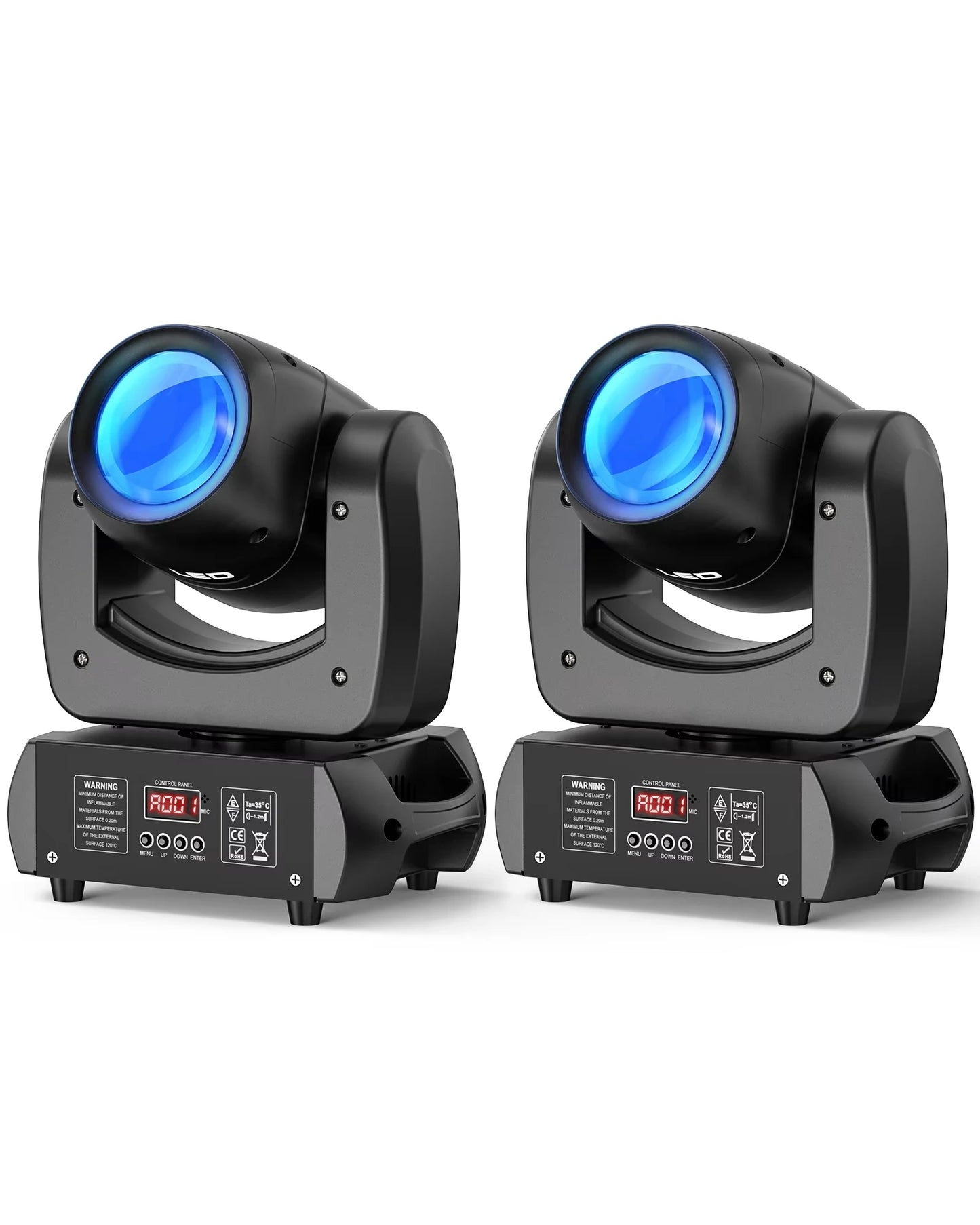 Moving Head Stage Lights – Moving Head Verlichting – LED Stage Lamp – DJ Licht – Disco Verlichting – Set van 2 EU Plug – 100W Power – 18 Prismatische Effecten - QUORE