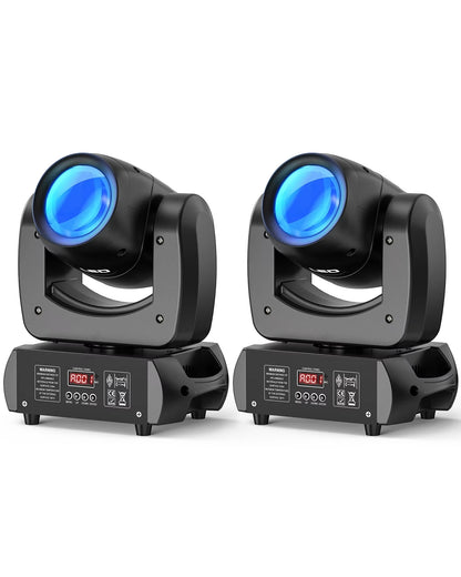 Moving Head Stage Lights – Moving Head Verlichting – LED Stage Lamp – DJ Licht – Disco Verlichting – Set van 2 EU Plug – 100W Power – 18 Prismatische Effecten - QUORE