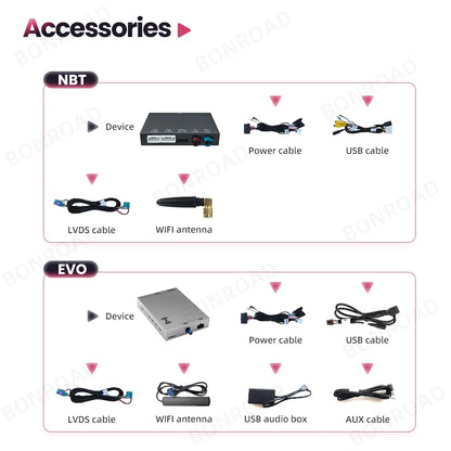 Draadloze CarPlay Module – Android Auto Adapter – Bluetooth Interface – Mirror Link Connector – BMW NBT EVO Systeem – Plug & Play Installatie – Handsfree Bellen - QUORE