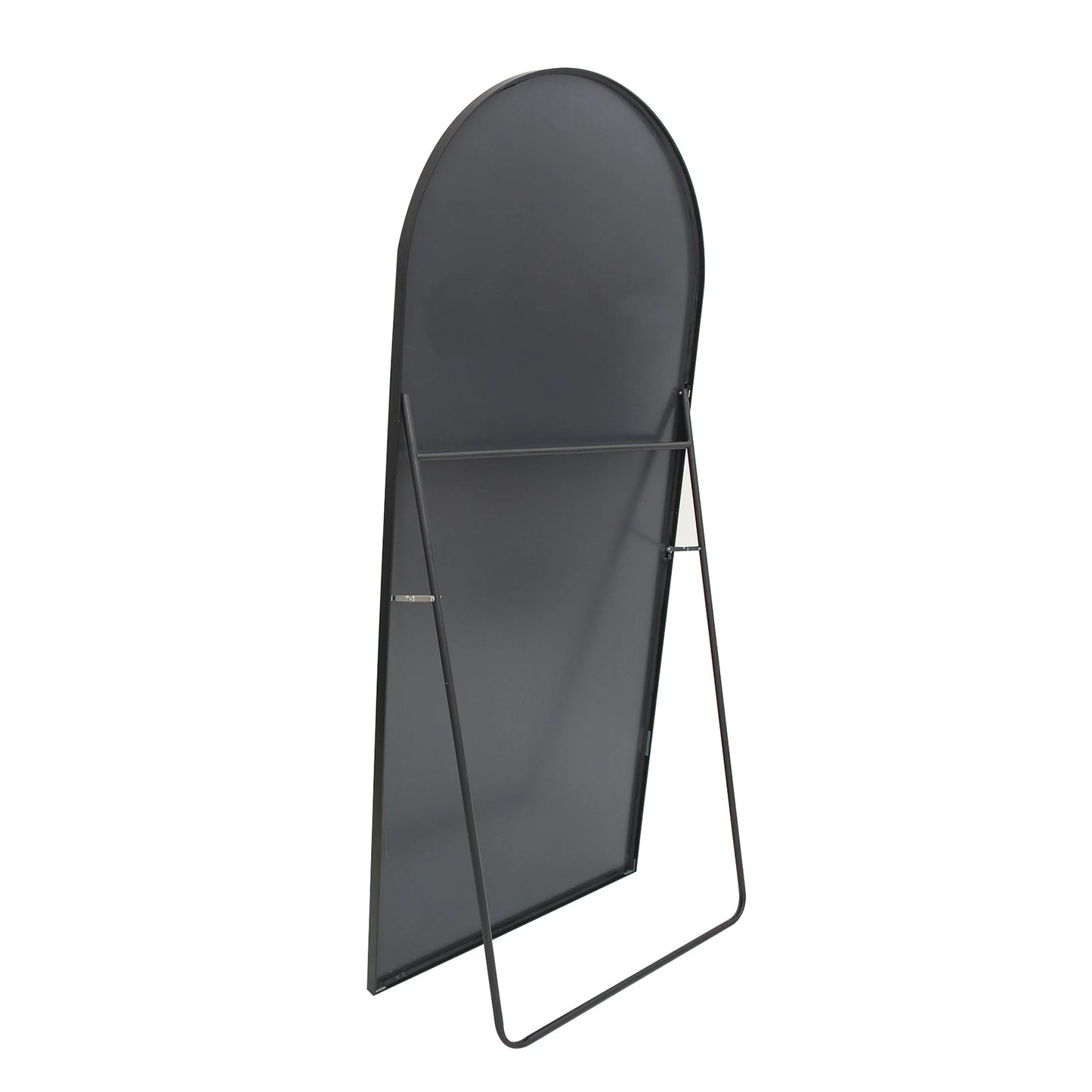 Boogvormige Spiegel – Staande Spiegel – Vloerspiegel – Wandspiegel – Full Body Spiegel – Zwart Metalen Frame – 180x80 cm Groot