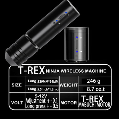 Ninja RS - Tattoo Machine - Tattoo pen - Tattoo Set - Complete set voor beginners & gevorderden - Tattoo Machine Pen - 12V - 2400mah - Zwart - QUORE