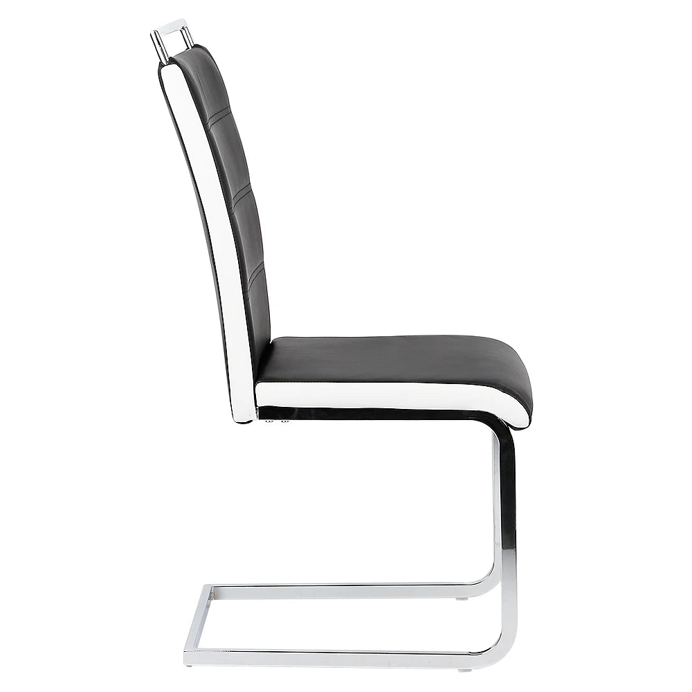 Set of 2 dining room chairs, cantilever kitchen chair, modern chairs, upholstered, dining table chairs, visitor chair - QUORE