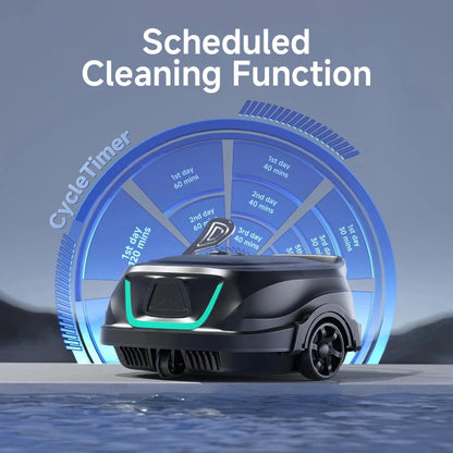 Zwembadstofzuigers - Zwembadrobot - Draadloos Zwembadreiniger - met Slimme Navigatie - voor Automatisch Parkeren - Dubbellaags Filtratie - 120min. Looptijd - 2600mAh - 33W - Zwart - QUORE