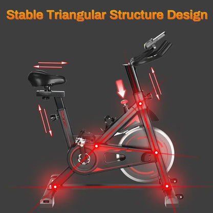 Hometrainer – Spinningfiets – Fitnessfiets – Ergometer – Binnenfiets – Verstelbaar Zadel & Armsteunen – 10 kg Vliegwiel & LCD-Display