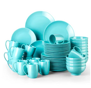 Serviesset – 48-delig – 12 Persoons – Porselein - Luxe – Bordenset – Dinner Platen – Dessertborden - Fel Licht Blauw