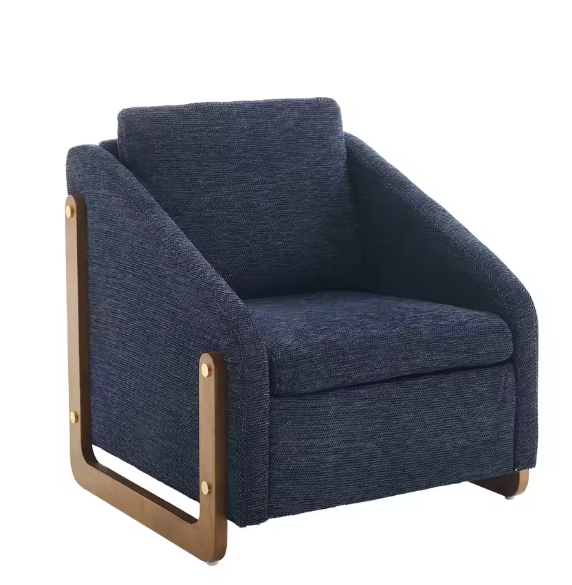 Fauteuil – Loungefauteuil – Relaxstoel – Zetel – Teddystof – Ergonomisch Comfort – Opbergruimte - 201 x 85 x 90 cm - Diepblauw - QUORE