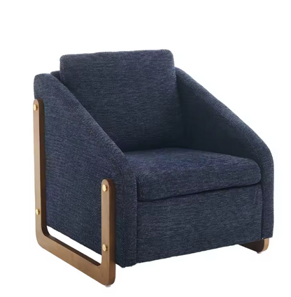 Fauteuil – Loungefauteuil – Relaxstoel – Zetel – Teddystof – Ergonomisch Comfort – Opbergruimte - 201 x 85 x 90 cm - Diepblauw - QUORE