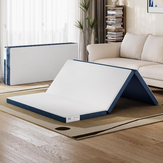 Multifunctioneel Opvouwbaar Matras – Campingmatras – Logeerbed – Slaapmat – Vluchtmatras – 160 x 200 cm – Luxe Tencel Stoffering – Waterdichte Fluwelen Hoes - QUORE