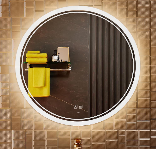 Ronde Spiegel Badkamer – LED Spiegel – Verlichte Spiegel – Make-Up Spiegel – Wandspiegel – Dimbare LED Verlichting – Anti-Condens Functie – 70 x 70 cm Frameloos Design