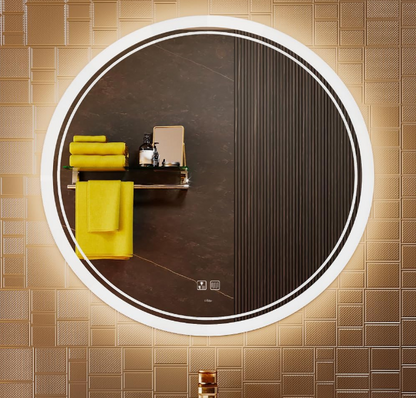 Ronde Spiegel Badkamer – LED Spiegel – Verlichte Spiegel – Make-Up Spiegel – Wandspiegel – Dimbare LED Verlichting – Anti-Condens Functie – 70 x 70 cm Frameloos Design