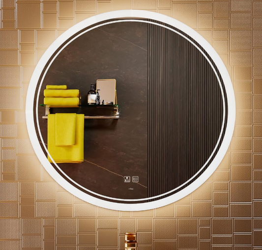 Ronde Spiegel Badkamer – LED Spiegel – Verlichte Spiegel – Make-Up Spiegel – Wandspiegel – Dimbare LED Verlichting – Anti-Condens Functie – 70 x 70 cm Frameloos Design