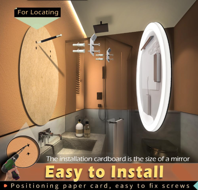 Ronde Spiegel Badkamer – LED Spiegel – Verlichte Spiegel – Make-Up Spiegel – Wandspiegel – Dimbare LED Verlichting – Anti-Condens Functie – 70 x 70 cm Frameloos Design
