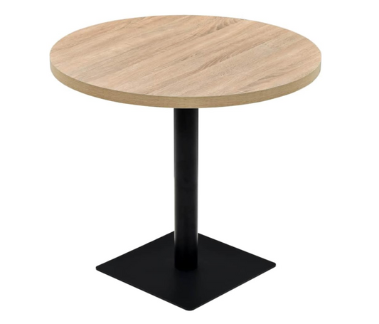 Bistrotafel – Tuintafel – Bartafel – Balkontafel – Eettafel – Rond MDF Tafelblad – Eiken Look Ø80 x 75 cm