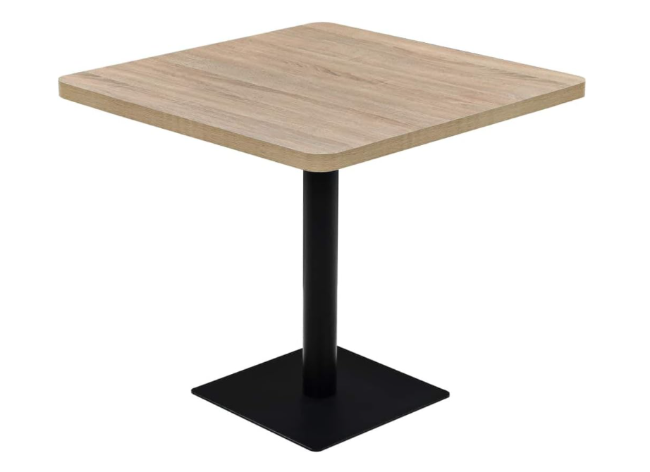 Bistro Tafel – Eettafel – Keukentafel – Bar Tafel – Vierkante Tafel – MDF Met Eikenlook – Compact 80x80 cm