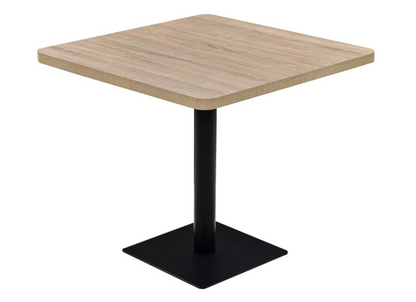 Bistro Tafel – Eettafel – Keukentafel – Bar Tafel – Vierkante Tafel – MDF Met Eikenlook – Compact 80x80 cm