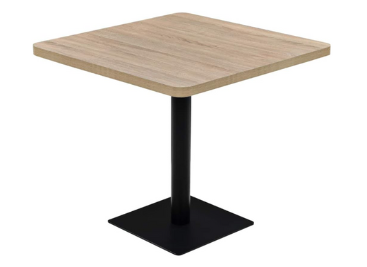 Bistro Tafel – Eettafel – Keukentafel – Bar Tafel – Vierkante Tafel – MDF Met Eikenlook – Compact 80x80 cm