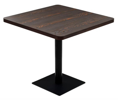 Bistrotafel – Bistro Tafel – Keukentafel – Bar Tafel – Eettafel – Donker Essen – MDF – Stalen Onderstel – 80 x 80 x 75 cm – Eenvoudig Schoon Te Maken – Stevig & Duurzaam