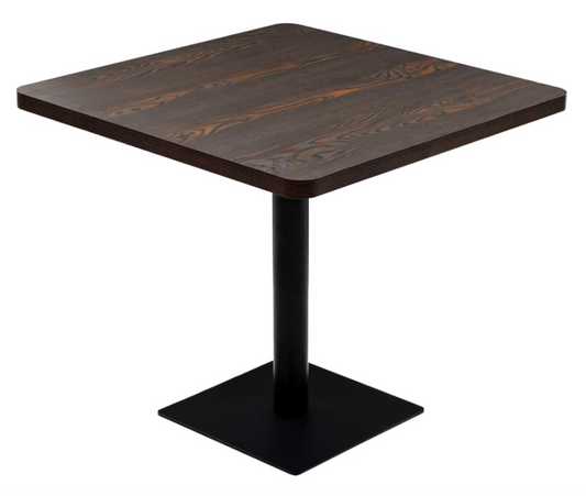 Bistrotafel – Bistro Tafel – Keukentafel – Bar Tafel – Eettafel – Donker Essen – MDF – Stalen Onderstel – 80 x 80 x 75 cm – Eenvoudig Schoon Te Maken – Stevig & Duurzaam