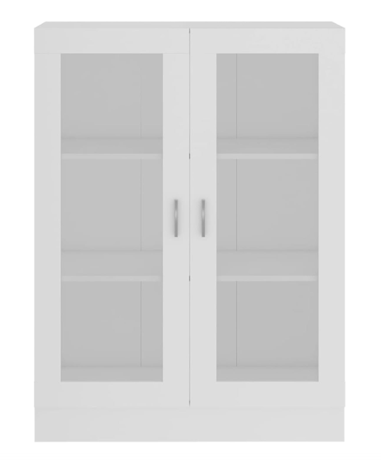 Vitrinekast – Boekenkast – Opbergkast – Displaykast – Kast Met Deuren – Wit – 82,5x30,5x115 cm – Hout En Glas – Wandbevestiging Voor Veiligheid