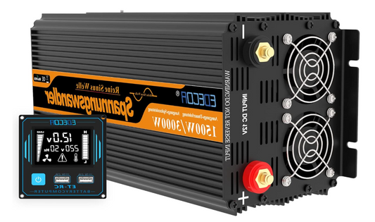Spanningsomvormer – Omvormer – Stroomomvormer – Inverter – Converter – 12V Naar 230V – Zuivere Sinusgolf – 1500W Continu Vermogen – LCD Display met Afstandsbediening
