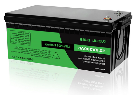 12V 300Ah LiFePO4 Accu – Lithium Batterij – Camperaccu – Zonne-Energie Accu – Bootaccu – 200A BMS Bescherming – 10000+ Levensduurcycli