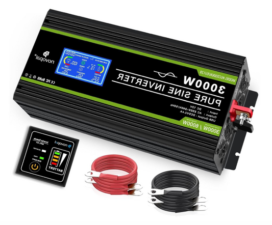 3000W Zuivere Sinus Omvormer – Spanningsomzetter – Power Inverter – DC Naar AC Converter – Elektrische Converter – LCD Display – Afstandsbediening 5m - QUORE