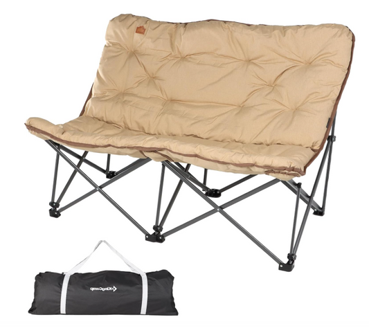 Tweepersoons Campingstoel – Dubbele Stoel – Campingbank – Campingmeubel – Vouwstoel – Ruim Zitvlak 132x81 cm – Slijtvast 600D Oxford Stof