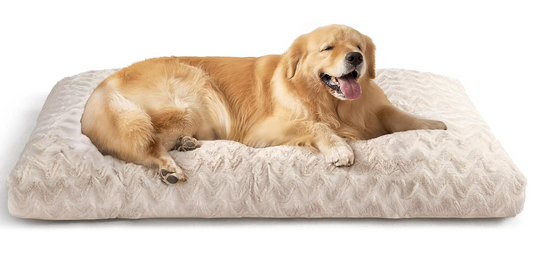 Hondenkussen – Hondenbed – Hondenmat – Ligkussen – XL Hondenmand – Voor Grote Honden – Dubbelzijdig Nepbont en Neplinnen – Wasbaar en Extra Ruim 104x68 cm