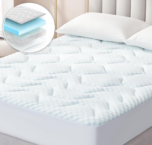 Matrasbeschermer – Matras Topper – Matrasonderlegger – Matrashoes – Molton – Gellaag En Memory Foam – 80x190 cm – Extra Diepe Hoes