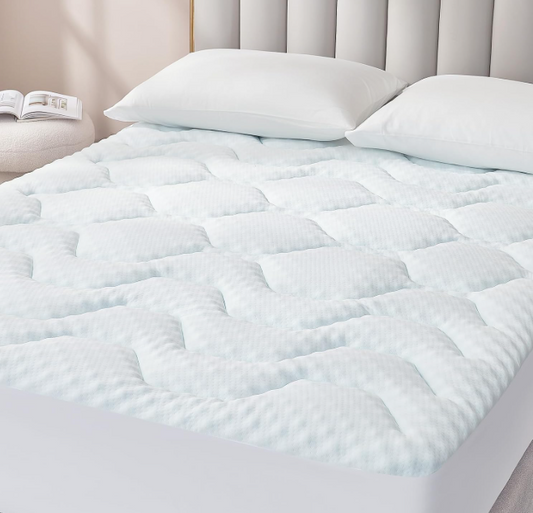 Matrastopper – Topmatras – Matrasbeschermer – Matraskussen – Matrasverhoger – 140x200 cm – Memory Foam met Thermoactieve Gel – Extra Diepe Elastische Rand 38 cm – Wasbare Hoes – Wit