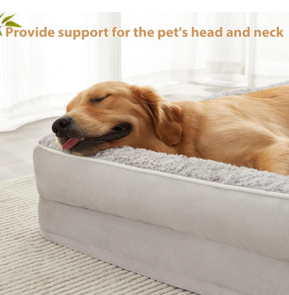 Hondenbed – Hondenkussen – Huisdierbed – Dierenmand – Orthopedisch Hondenbed – Groot Formaat 42x30x7,5 inch – Waterdicht – Afneembare Wasbare Hoes